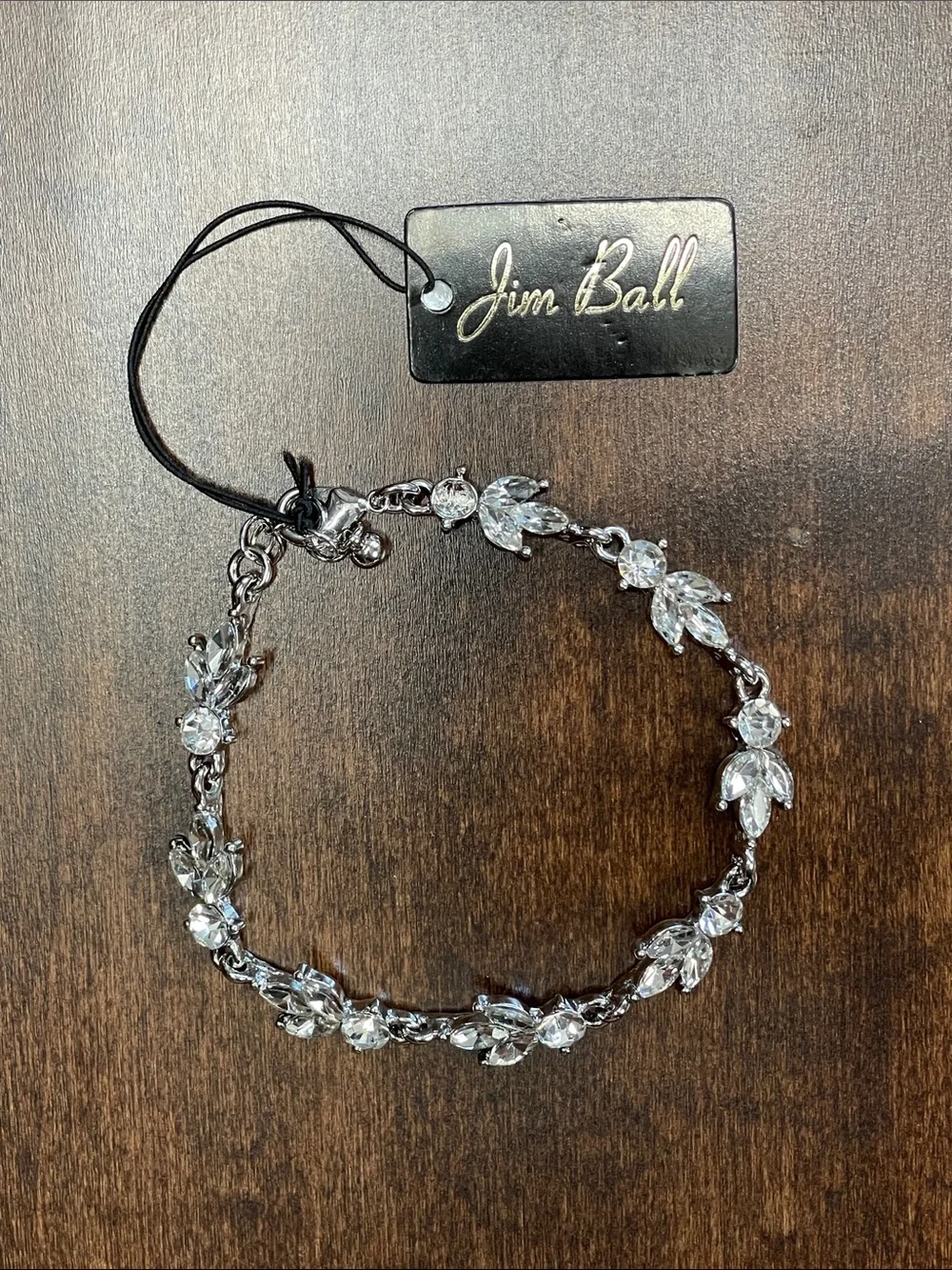 New Jim Ball Cubic Zirconia Marquise Vine Leaf Tennis Bracelet